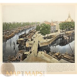  Rotterdam Port Holland Antique print 1880