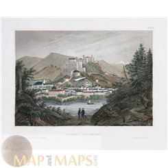 Hohen Salzburg Fortress Hohensalzburg Austria. Meyer 1840