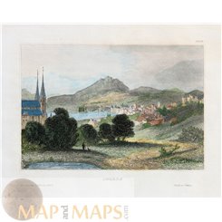 Mount Hermon Libanon Jabel A-talg antique print 1837