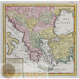 Turkey In Europe Old Ottoman Map Vaugondy 1782