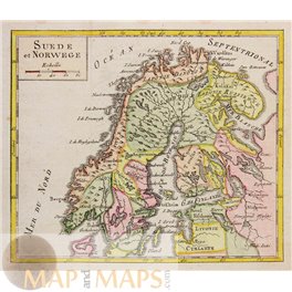Sweden Norway with Icelande Vaugondy 1750