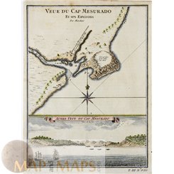 1764 SEA MAP, AFRICA, CAP MESURADO, LIBERIA, BY BELLIN