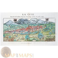 Germany Lindau, La Cite. Imperiale de Landau, old map Belleforest 1575