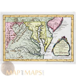 Carte De La Virginie, De La Baye Chesapeake frühe Karte Bellin 1747
