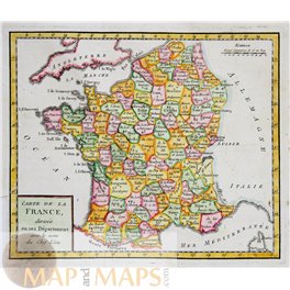 France antique map by Claude Buffier 1769