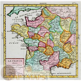France old map Roman Empire in Gallia by Cellarius 1750