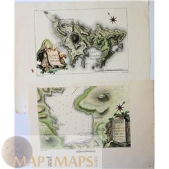 Greece Lot of 2 antique maps. Milos Greece - Skyros Greece. 1776 maps