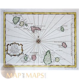 Cape Verde Islands antique map Bellin 1746