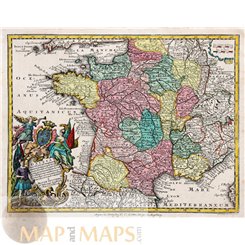 France, Atlas Minor map Gallia Concinata Ad Magnum Numer Mappar 1762