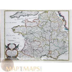 Carte Generale du Royaume de France antique map, Sanson/Mariette 1658