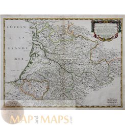 Gouvernement Général De Guienne Et Gascogne France old map Sanson 1650