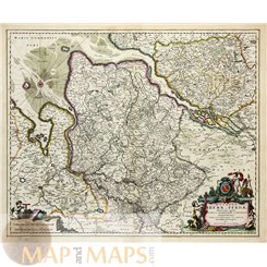 Germany maps, Ducatus Bremae et Ferdae, Old map Vissher 1677