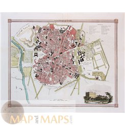 MADRID Spain Antique plan Royal Palace Madrid by ORR & SMITH 1836