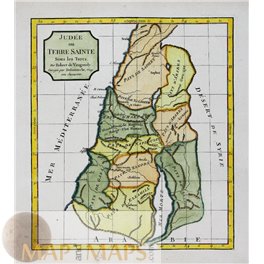 1795 Large Atlas map Holy Land, Palestina by Vaugondy