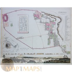 1832 Map of Pompeii! Italy by SDUK. Historical Maps Italy