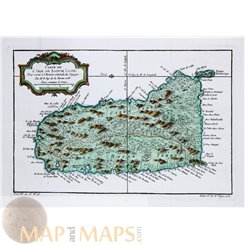Saint Lucia - L’Isle de Sainte Lucie Old map by Nicolas Bellin 1758