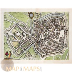 Arras France, Antique map Arras or Atrecht Lodovico Guicciardini 1613