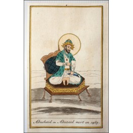 Sultan Abuchaid India History original antique engraving Chatelain 1720