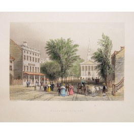 NEW YORK-BALLSTON SPRING - ANTIQUE PRINT AMERICA - BARTLETT 1838
