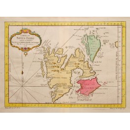 1748 ANTIQUE MAP Insel Spitzbergen, Grumant, BELLIN