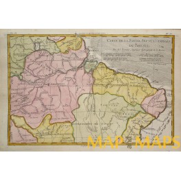 Brasil Maranon river original antique colonial map by Boone 1780